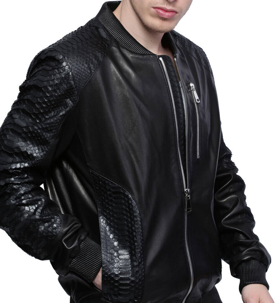 Python lederjacke herren Clearance