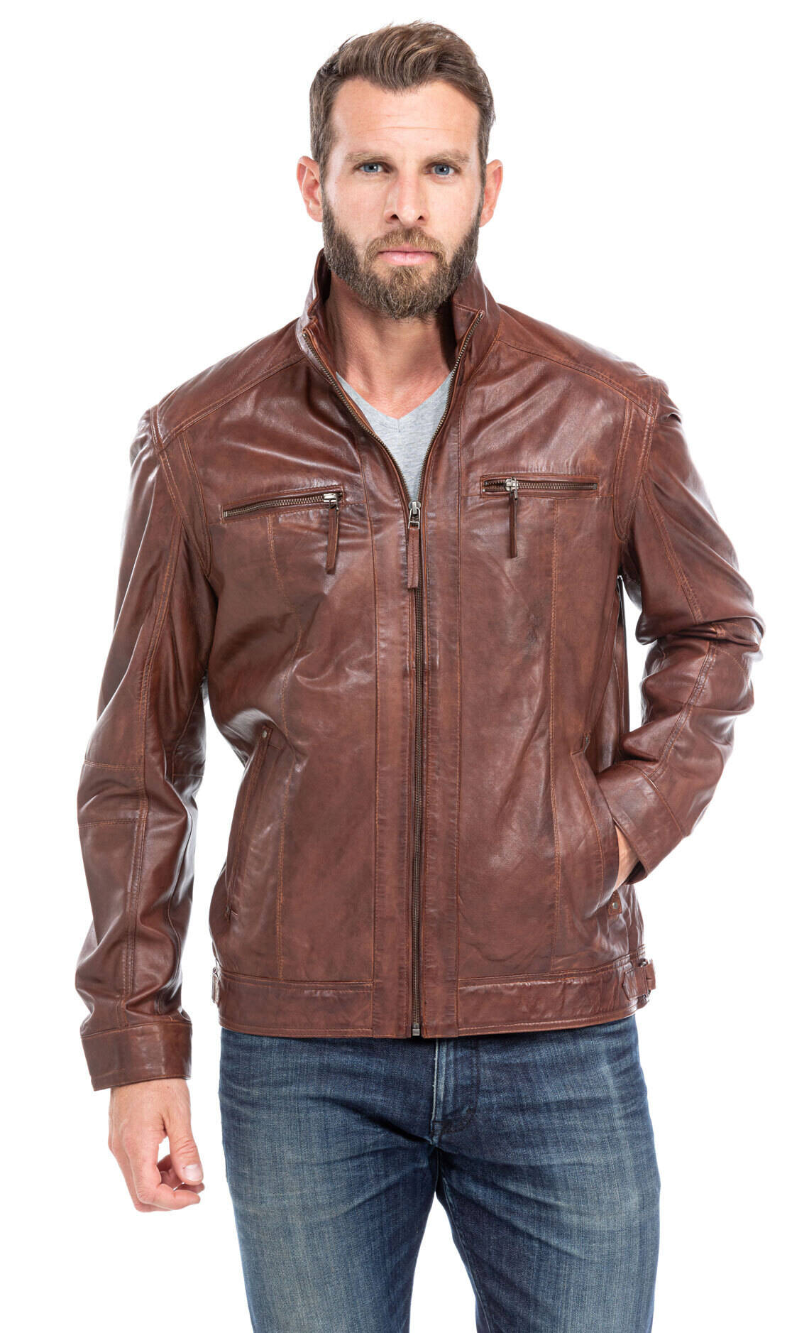 blouson cuir homme cognac fonce 51540 (3)