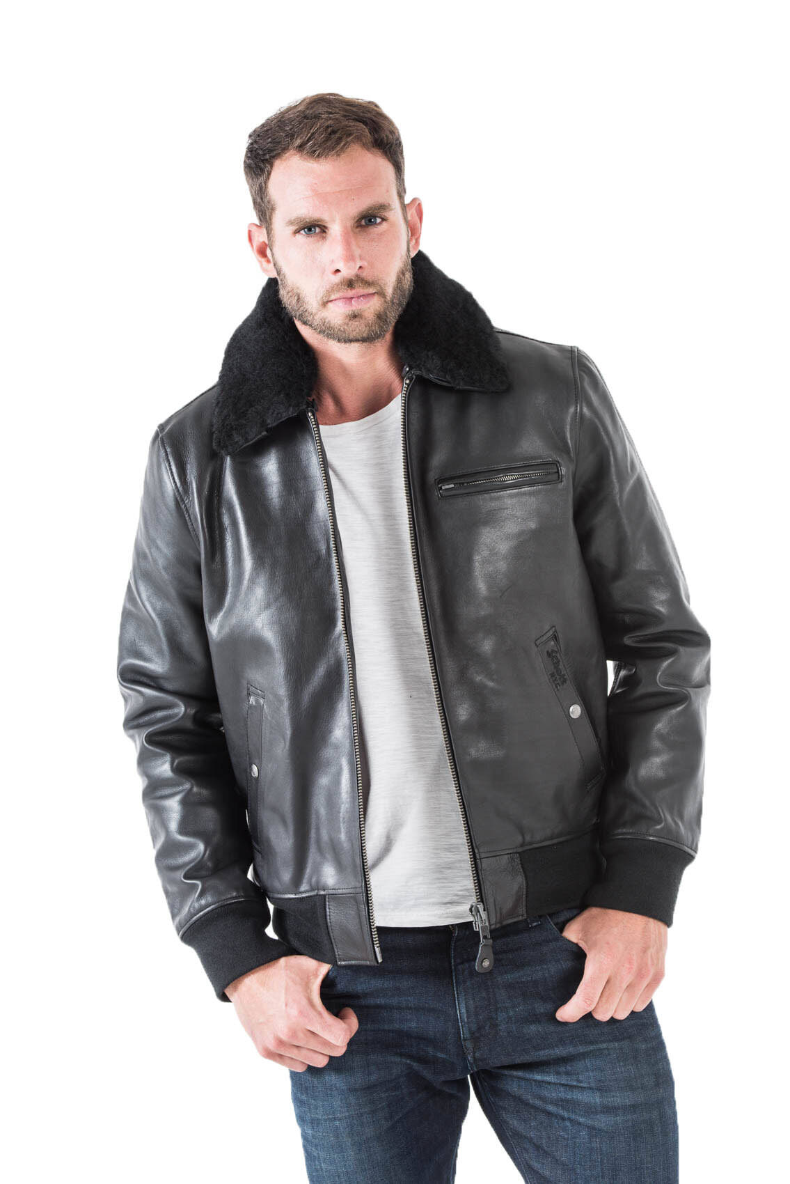Leather cheap jacket schott