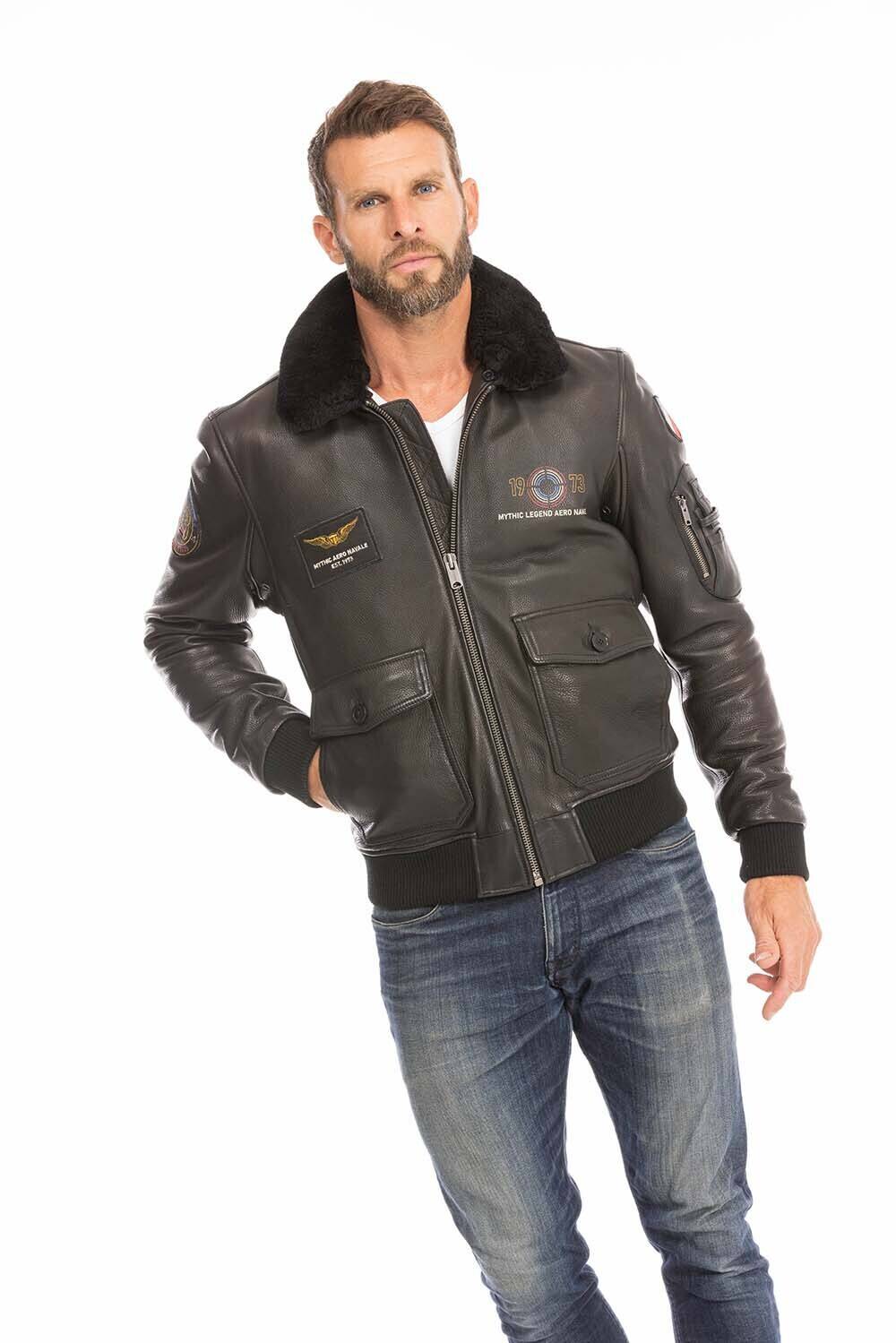 blouson pilote aviateur homme noir 102424 (13)