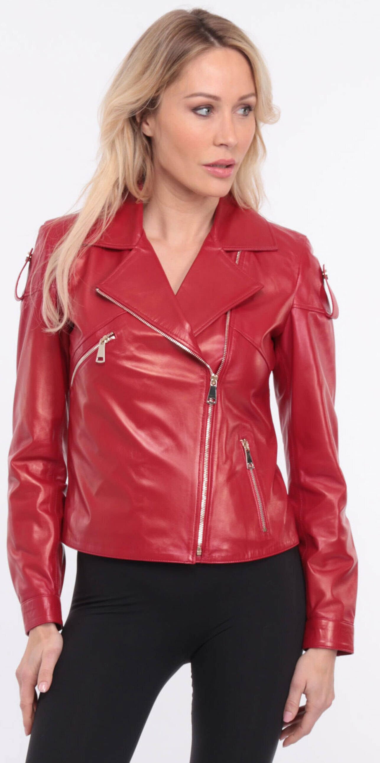 blouson-cuir-femme-rouge-ly