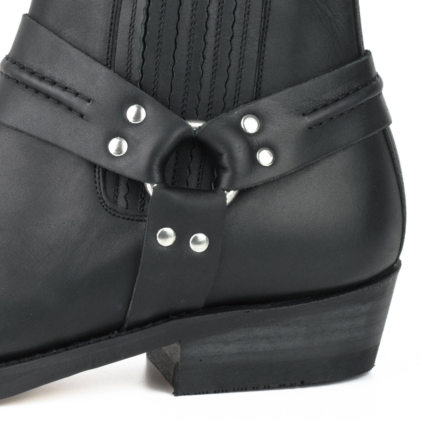 bottines cuir mayura biker pull grass negro réf 204 (4)