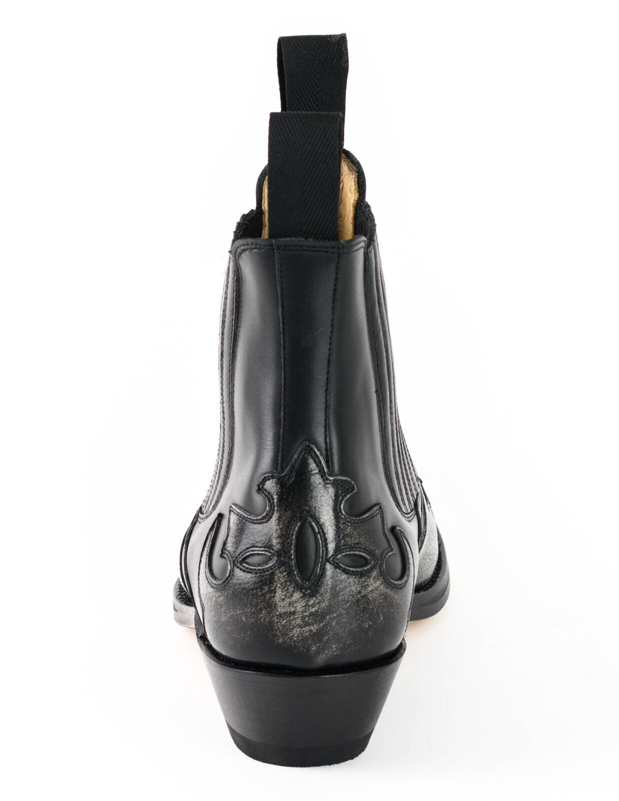 bottines cuir mayura cowboy milanelo bone pull oil negro réf 130 (6)