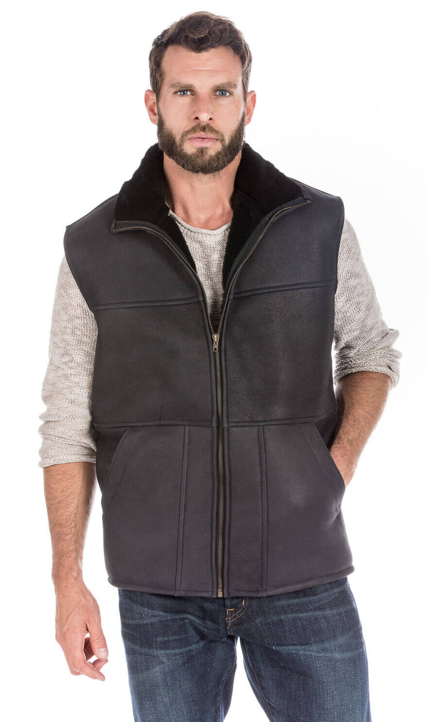 Gilet sans manches mouton chaud hiver ASPIN-14368