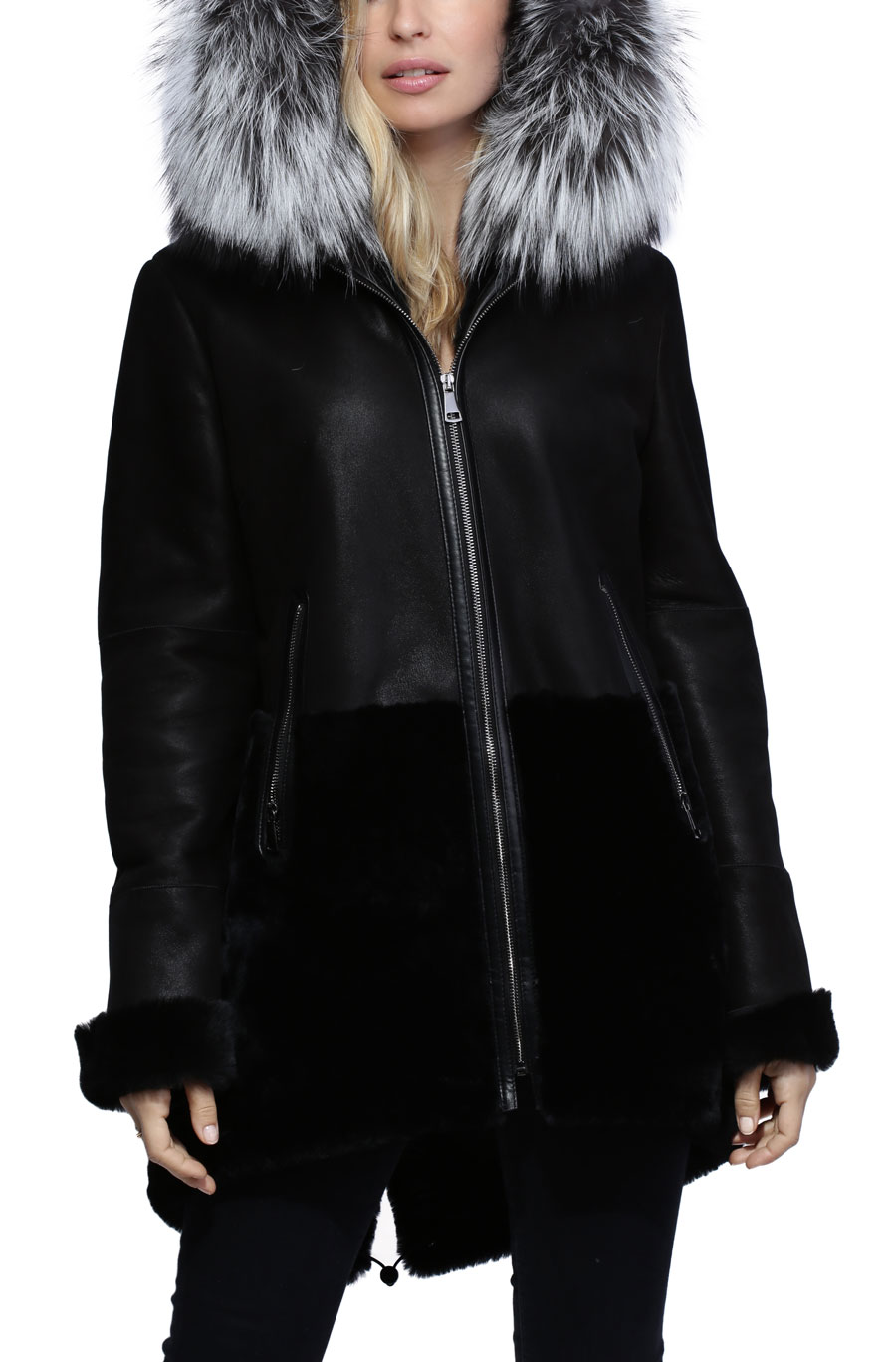 manteau mouton femme noir cosmo (5)