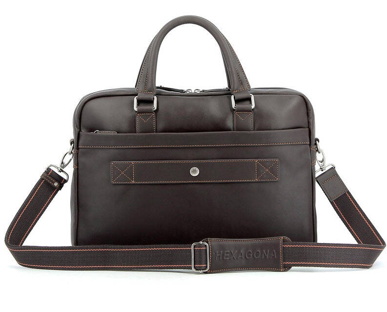 porte ordinateur hexagona marron 154663 dos