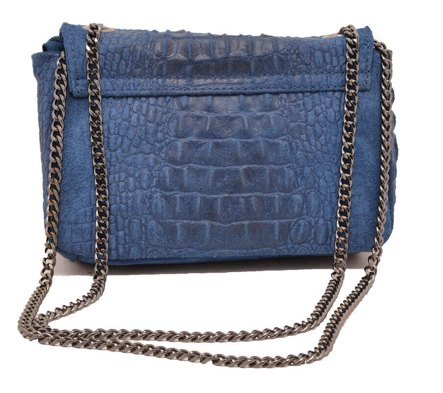 Sac cuir femme bleu jeans MIRANDA dos