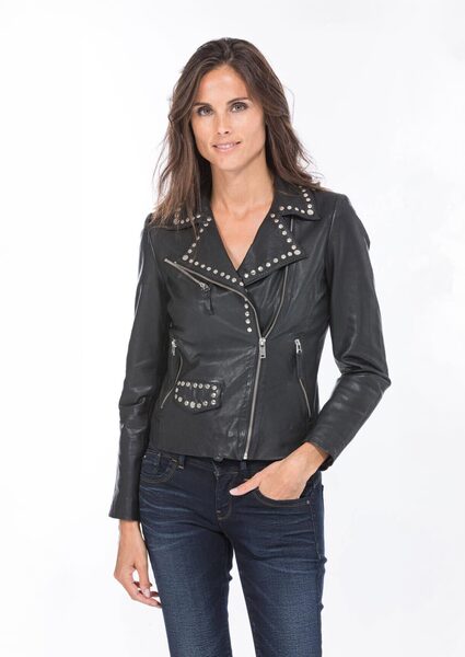blouson cuir femme agneau noir style perf rock pippa (4)