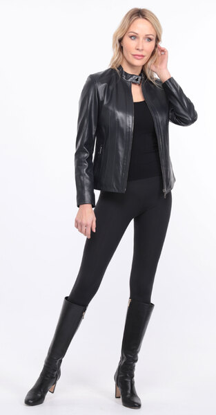 Blouson cuir agatha marine (16)