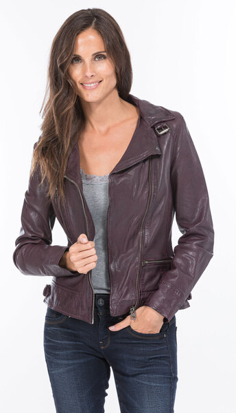 blouson cuir femme agneau prune 62065 style perfecto  (6)