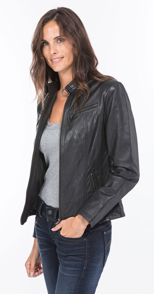 blouson cuir femme marie noir  (11)