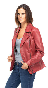 blouson cuir femme perfecto rouge grande taille 101355 (6)