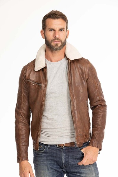 blouson cuir homme cognac fonce 102423 (1)