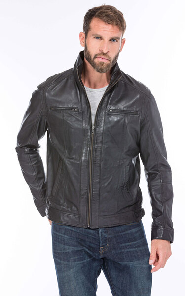 blouson cuir homme marlone noir (2)