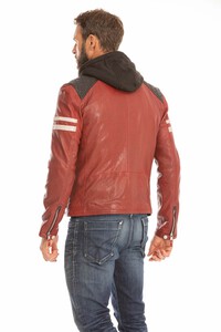 blouson cuir homme rouge 102555 motard capuche (9)