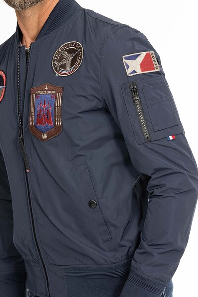 blouson cuir homme tissu patrouille de france raptor navy (12)