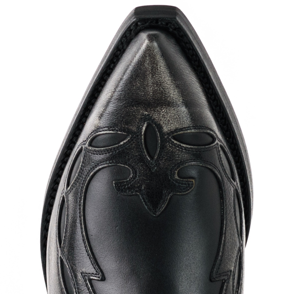 bottines cuir mayura cowboy milanelo bone pull oil negro réf 130 (10)