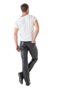Pantalon cuir homme vachette noir coupe 501 TROUSER 6