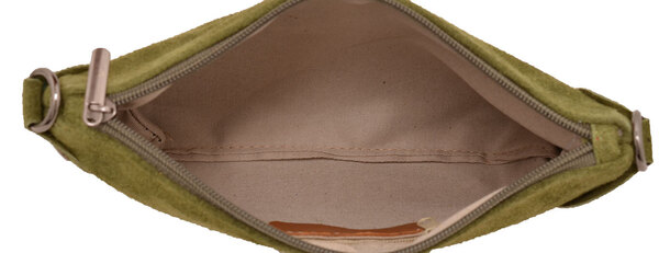 Pochette cuir vachette vert tianna sac cuir doublure