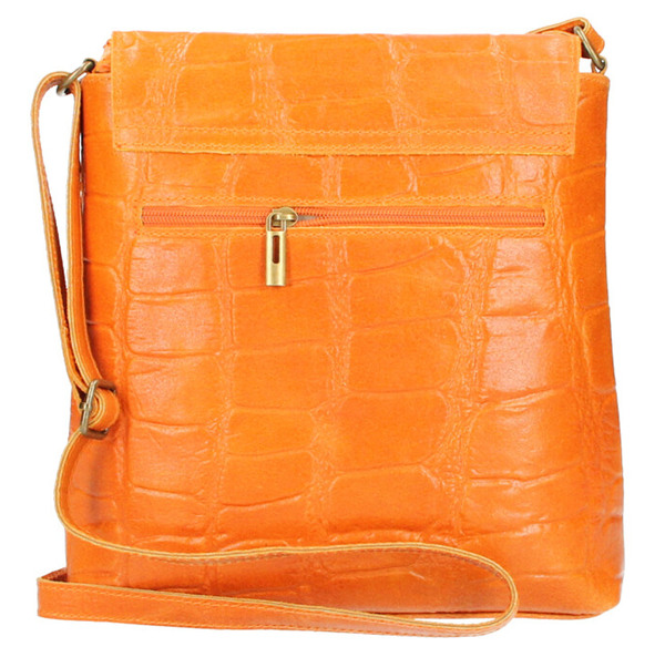 pochette cuir véritable bandoulière vanna arancio (3)