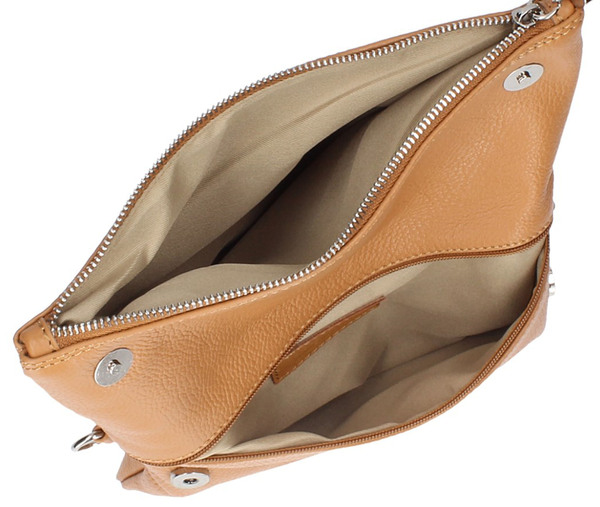 pochette en cuir à bandoulière elsbe ouvert