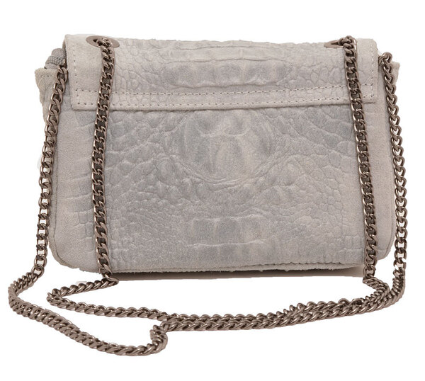 Sac cuir femme gris clair MIRANDA dos
