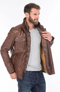 veste cuir homme demi longueur tendance 101455 bison (10)