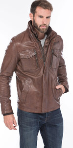 veste cuir homme demi longueur tendance 101455 bison (2)
