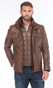 veste cuir homme demi longueur tendance 101455 bison (8)