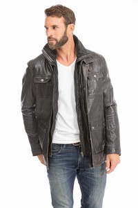 veste cuir homme hiver noir 14654 (4)